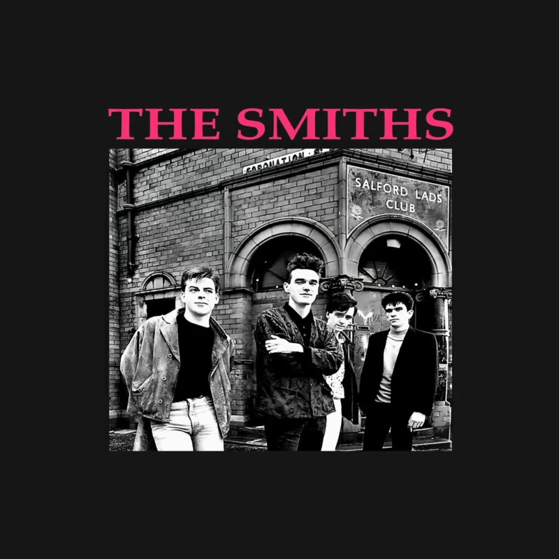 The Smiths Band Outside Historic Salford Lads Club - Iconic Black and White Photograph Male Long Sleeve T-Shirt