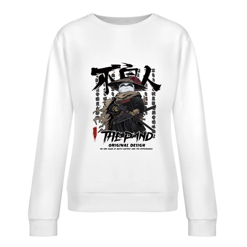 Panda Samurai Illustration Damen Pullover Sweatshirt