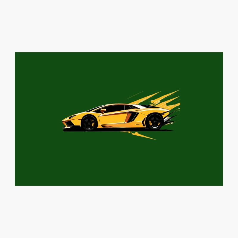Sleek Yellow Lamborghini Sports Car in Motion Travel Mug