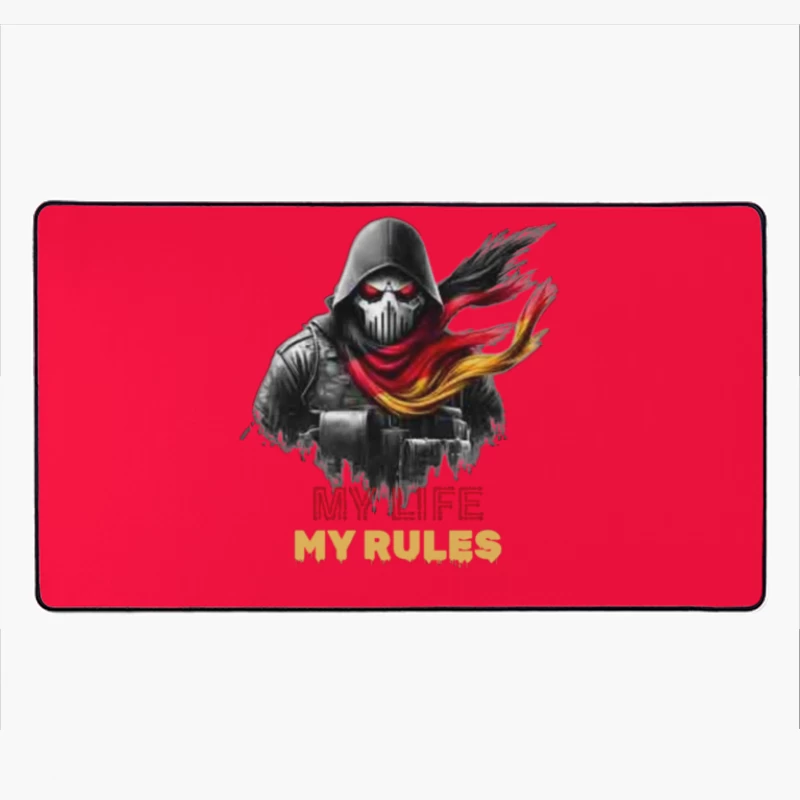 Rebel Symbolism with Personal Motto Desk Mat