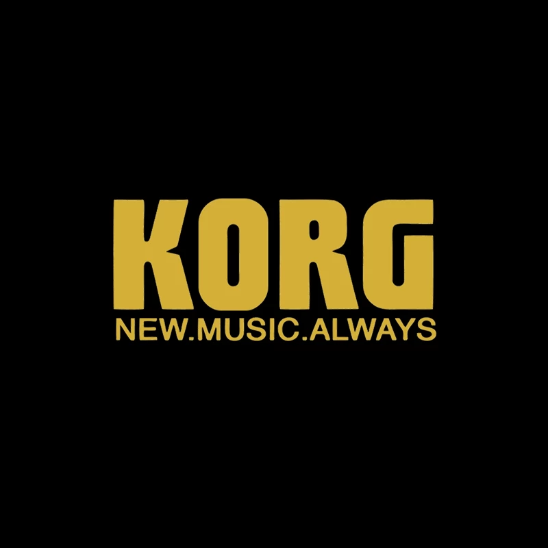 Korg Music Equipment Brand Logo in Yellow Tapestry