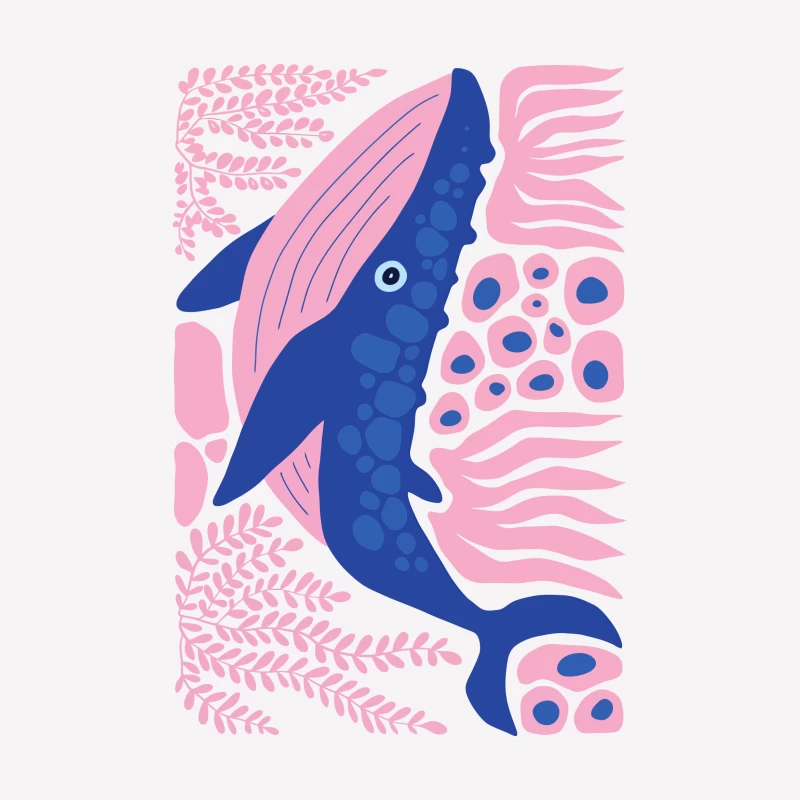 Whimsical Whale in a Coral Dream Male T-Shirt