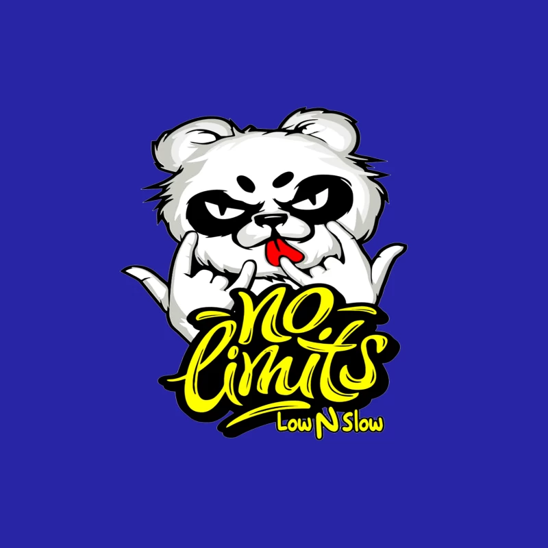 Playful Panda Logo with No Limits Theme Male Tank Top