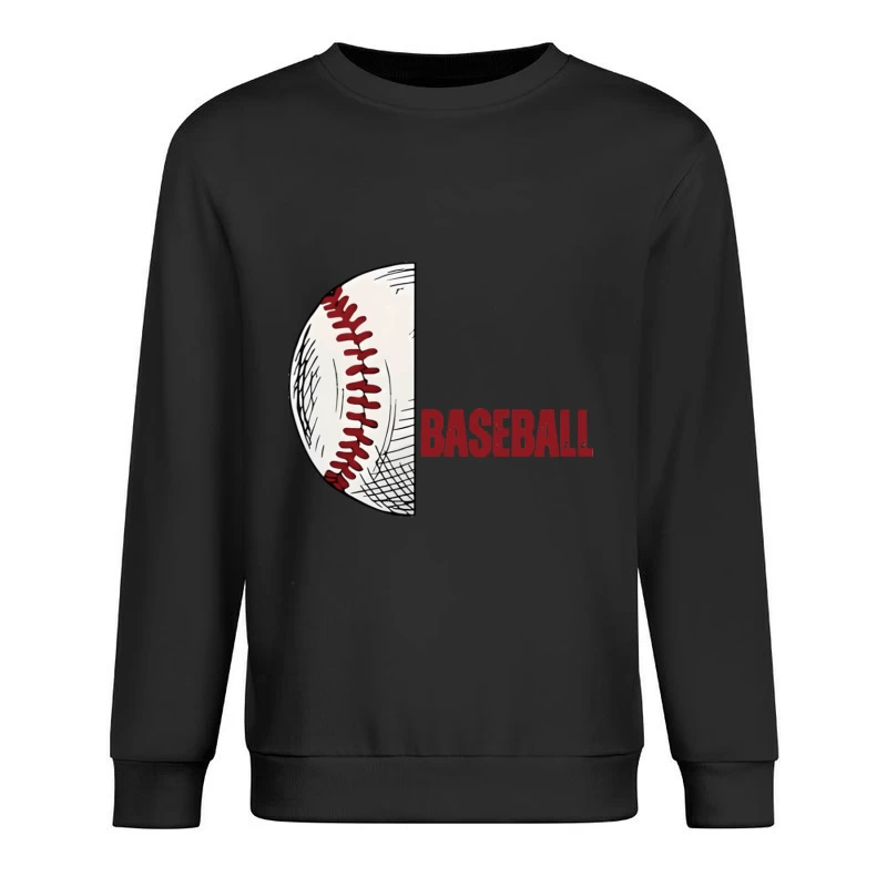 Halbes Baseball mit Schriftzug Herren Pullover Sweatshirt