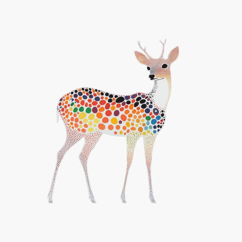 Whimsical Polka Dot Deer Illustration Cotton Tote Bag