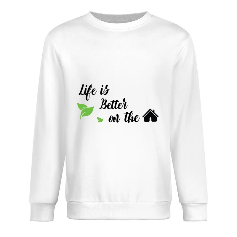 Nature et maison avec feuilles vertes Homme Sweat-shirt à enfiler