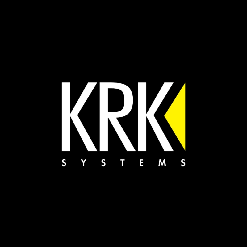 KRK Systems Minimalist Logo Design with Yellow Accent Pin