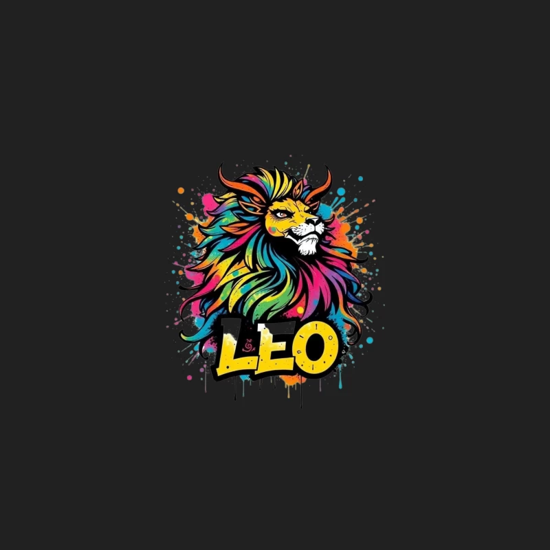 Colorful Leo Zodiac Lion Art Bucket Hat