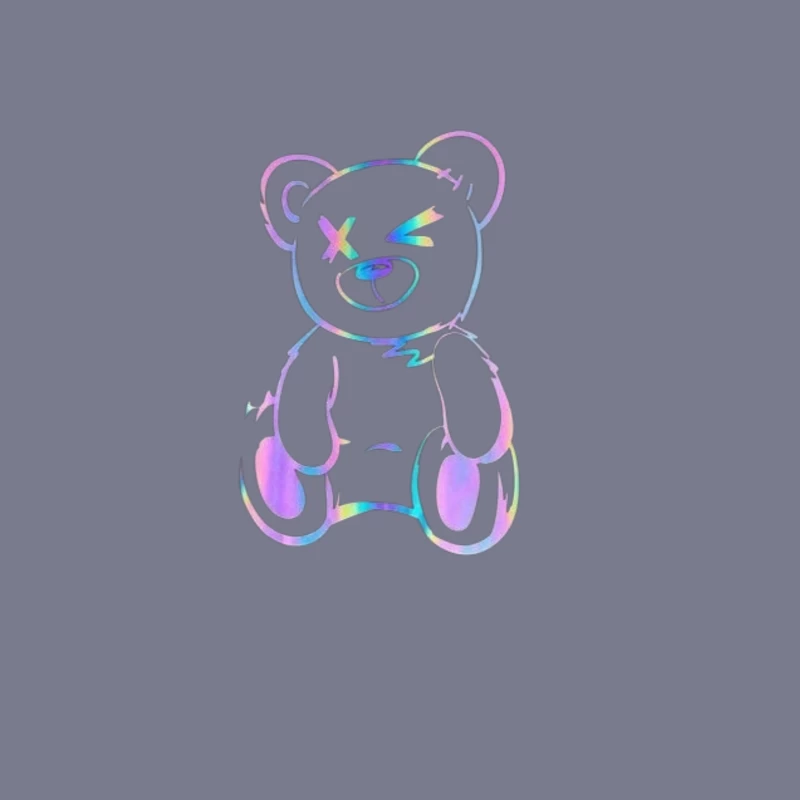Colorful Cartoon Teddy Bear Illustration Tapestry