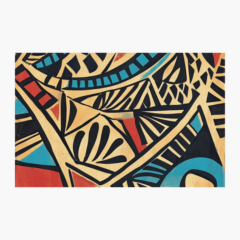 Bold Geometric Tribal Abstract Art Composition Travel Mug