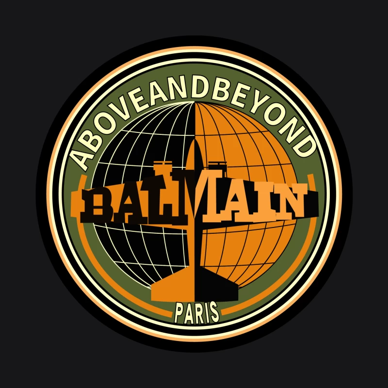 Balmain Emblem mit Flugzeug, Erde und Paris Herren Pullover Hoodie
