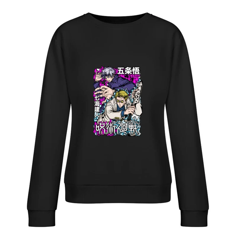 Stilvolles Anime-Design mit Figuren in Aktion Damen Pullover Sweatshirt