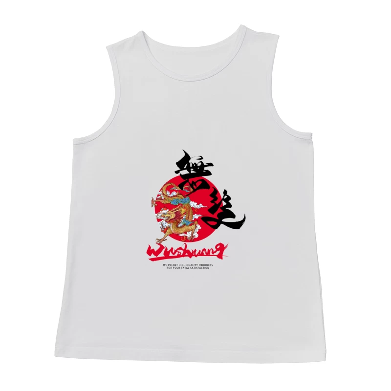 Drachenkunst auf rotem Kreis Herren Tanktops