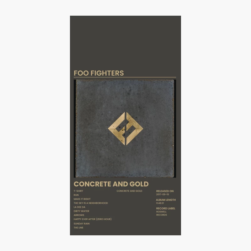 Foo Fighters' Concrete and Gold Album Cover with Tracklist iPhone Case