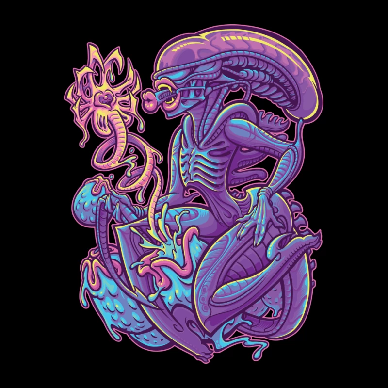 Colorful Surreal Alien Creature in Digital Art Pin