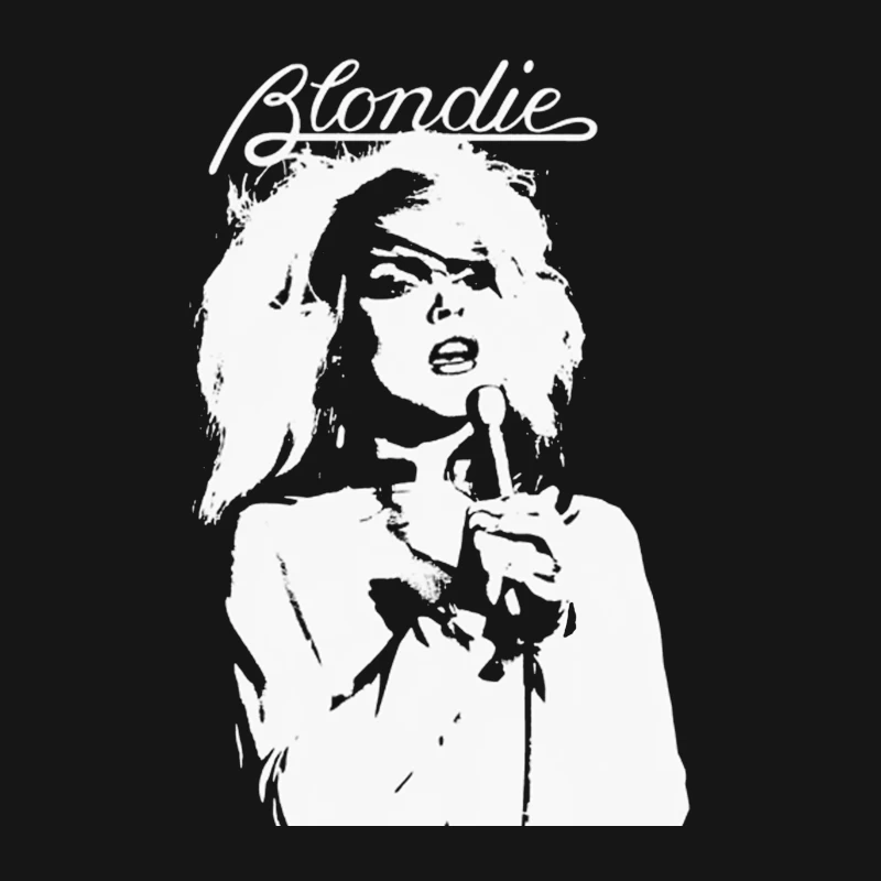 Artistic Line Drawing of Blondie Band Logo and Singer Female T-Shirt