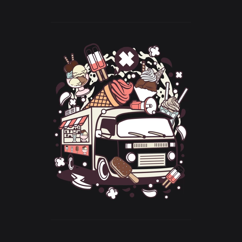 Camion de crème glacée rétro Homme Sweat à capuche