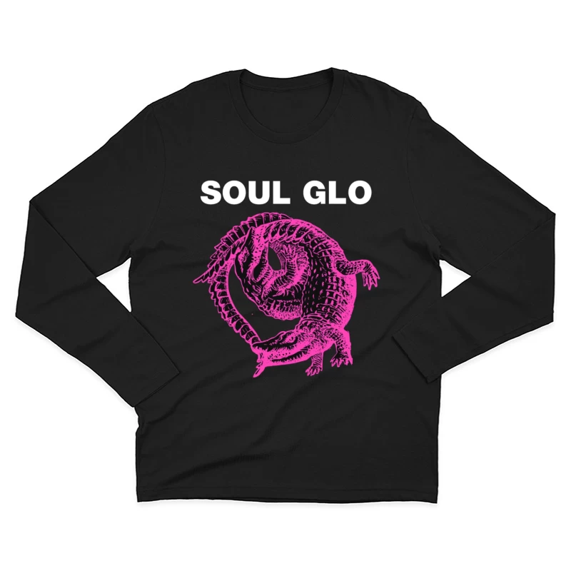 Pink Skeletal Alligator Soul Glo Design Male Long Sleeve T-Shirt