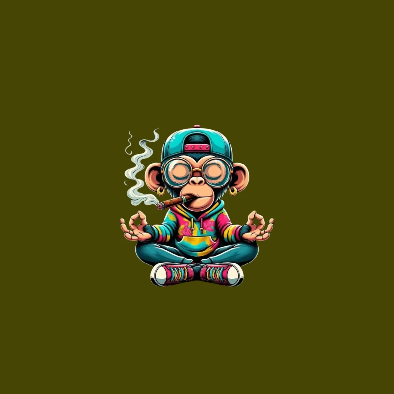 Cartoon Monkey Meditating with Style iPhone Case