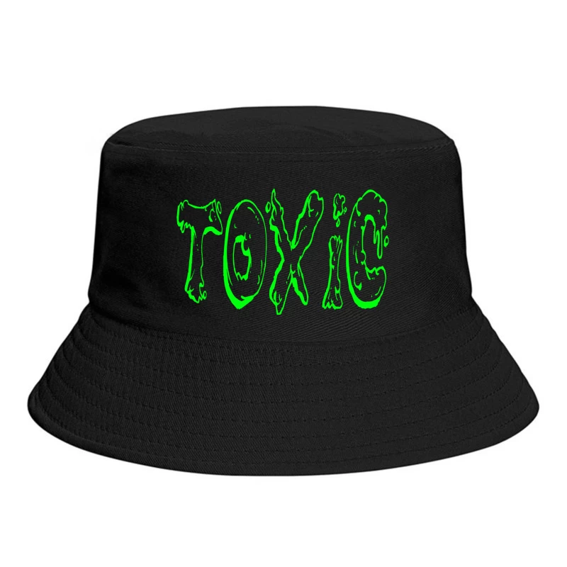 Glowing Toxic Text Design Bucket Hat