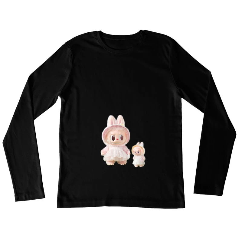 Niedliche Hasenpuppen im Kleid Damen Langarm T-Shirt