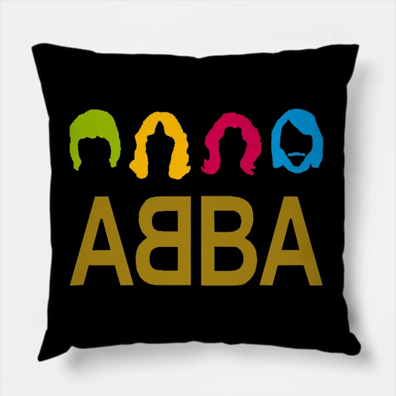 Abba Band Colorful Throw Pillow