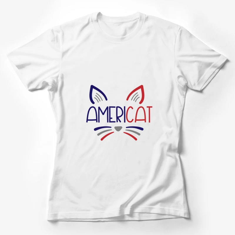 Design de chat patriotique Americat Femme T-Shirt