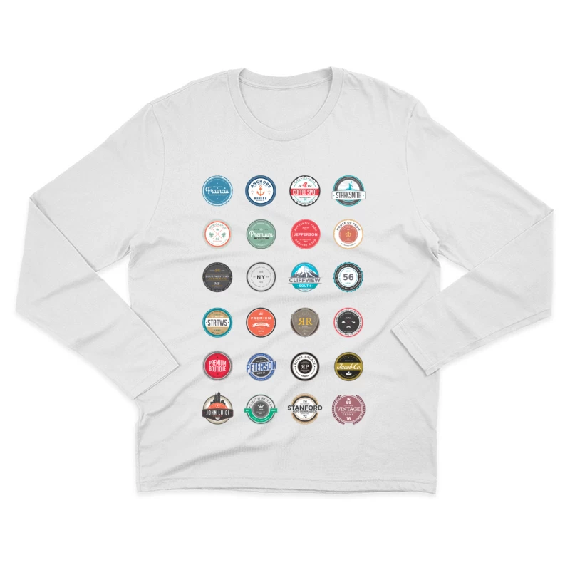 Vielseitige Vintage-Logo-Sammlung Herren Langarm T-Shirt