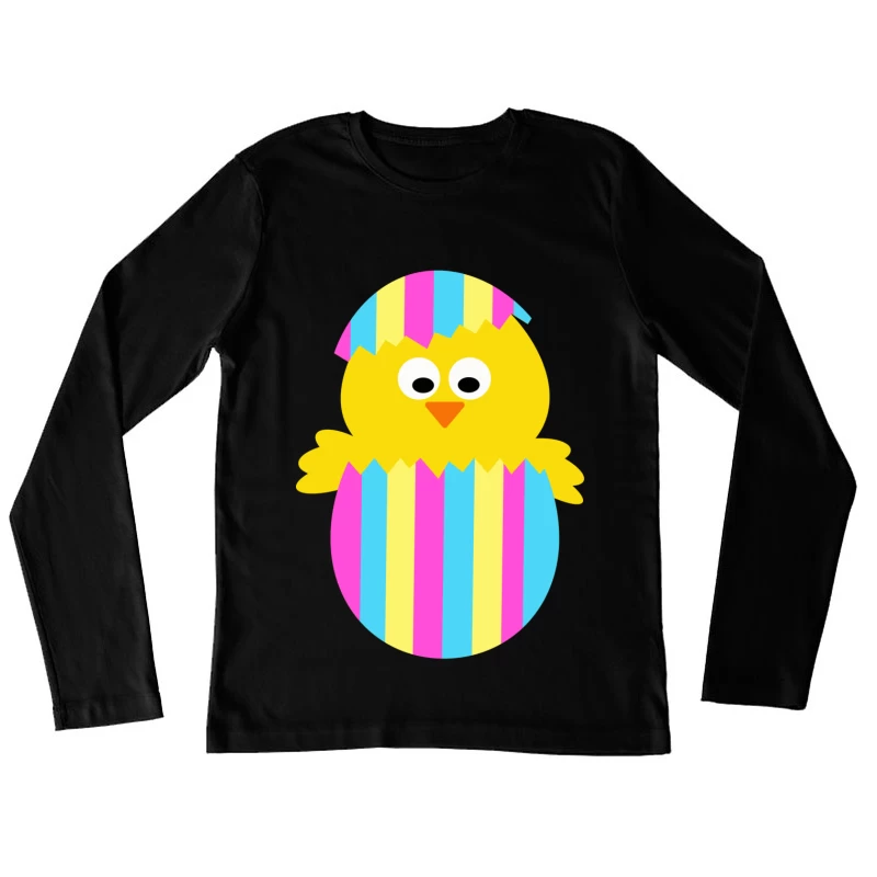 Poussin dans un coquillage coloré Femme Manches Longues T-Shirt