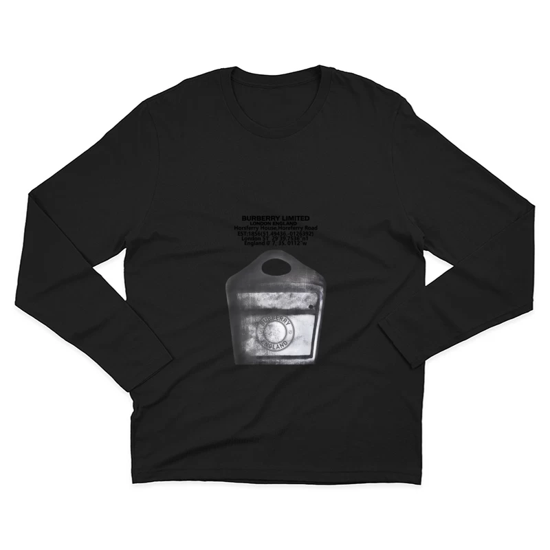 Moderne Schwarz-Weiß-Tasche mit Burberry-Logo Herren Langarm T-Shirt