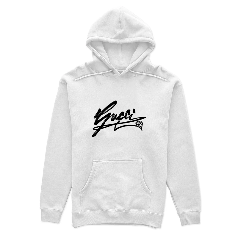 Logo Gucci noir sur fond blanc Femme Sweat à capuche