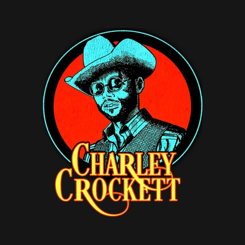 Vintage Charley Crockett Western Music Logo Design Male T-Shirt