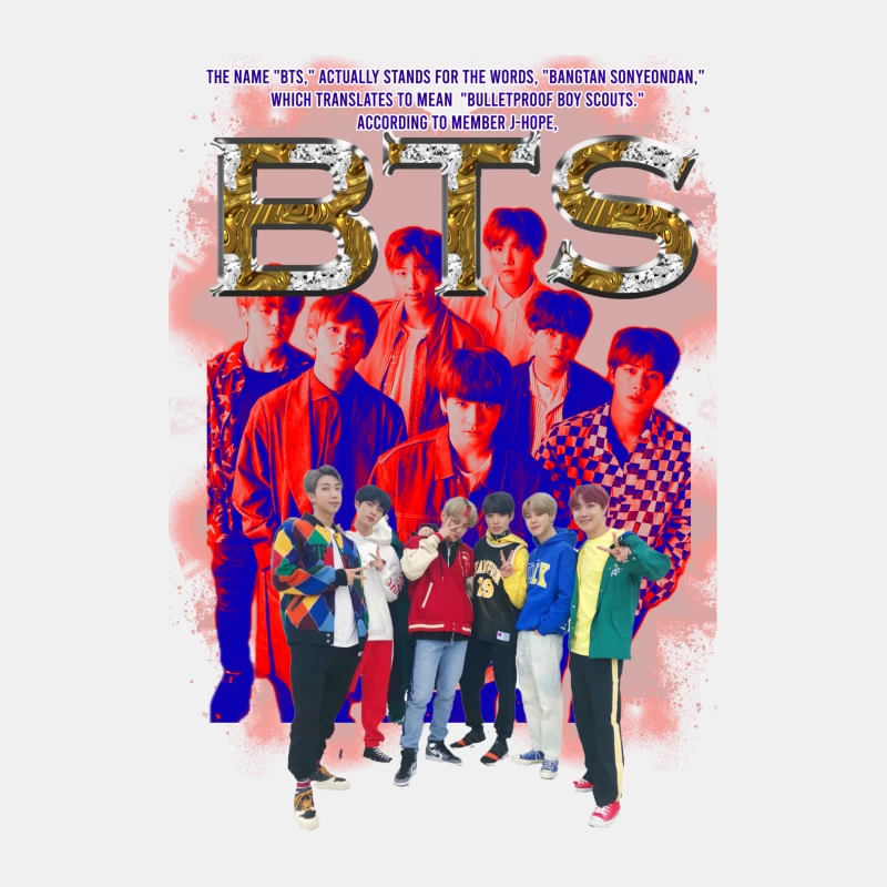 BTS Group Members and Name Meaning Male Tank Top