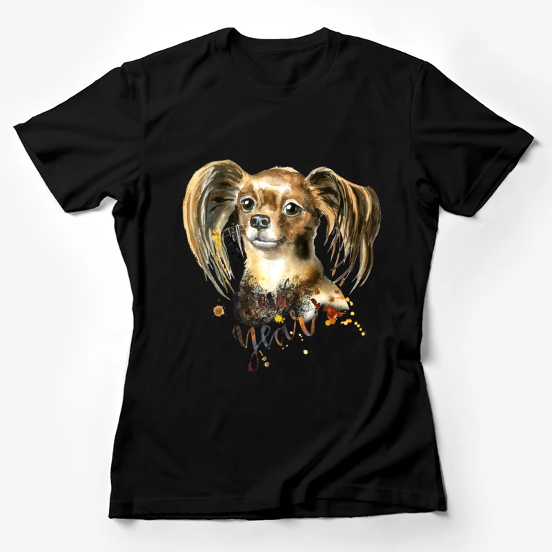 Portrait de chien et Nouvel An aquarelle Femme T-Shirt
