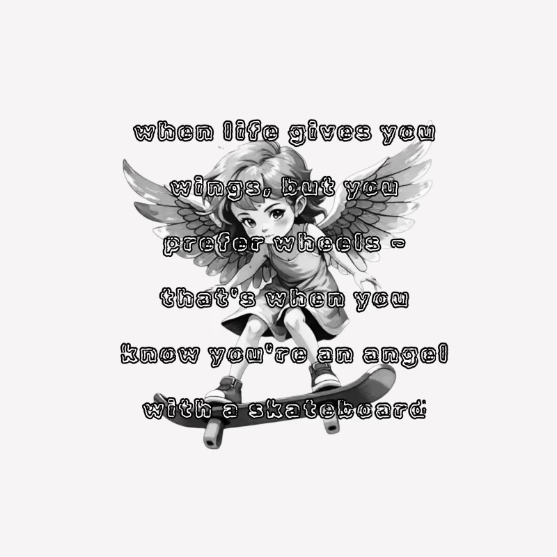 Angel on a Skateboard Male T-Shirt