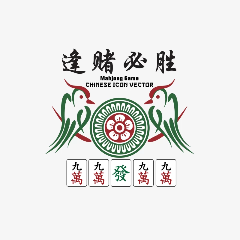 Glückssymbole und Mahjong Steine Herren Pullover Sweatshirt