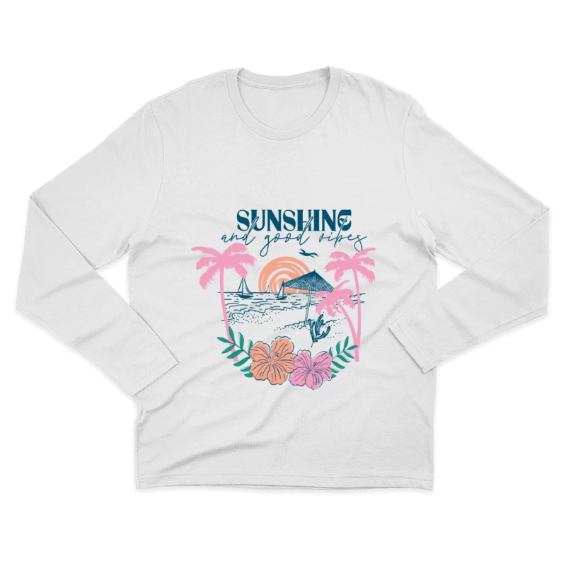 Sonnenschein und gute Stimmung am Strand Herren Langarm T-Shirt
