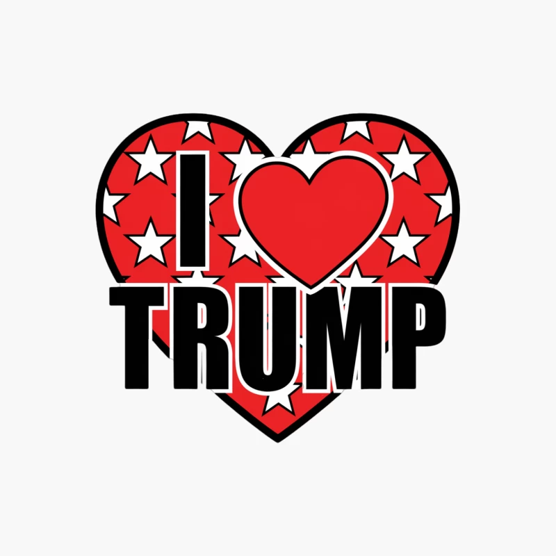 Trump Support Heart Logo with Stars in Red Cotton Tote Bag