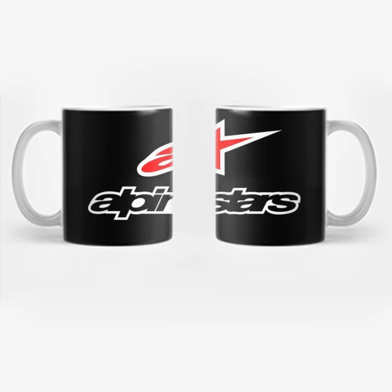 Alpinestars Motorsport Brand Logo with Red Star Design Coffee Mug