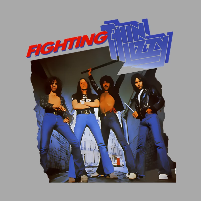 Thin Lizzy "Fighting" Album Cover Promotional Photo from 1970s Female Pullover Hoodie