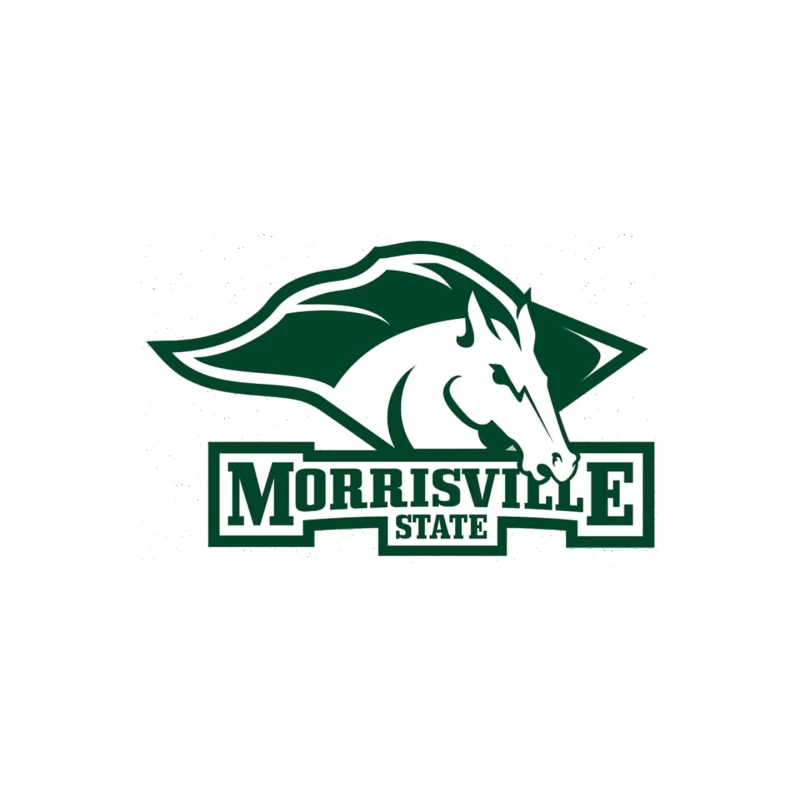 Morrisville State College Athletics Logo with White Horse Mascot Mouse Pad