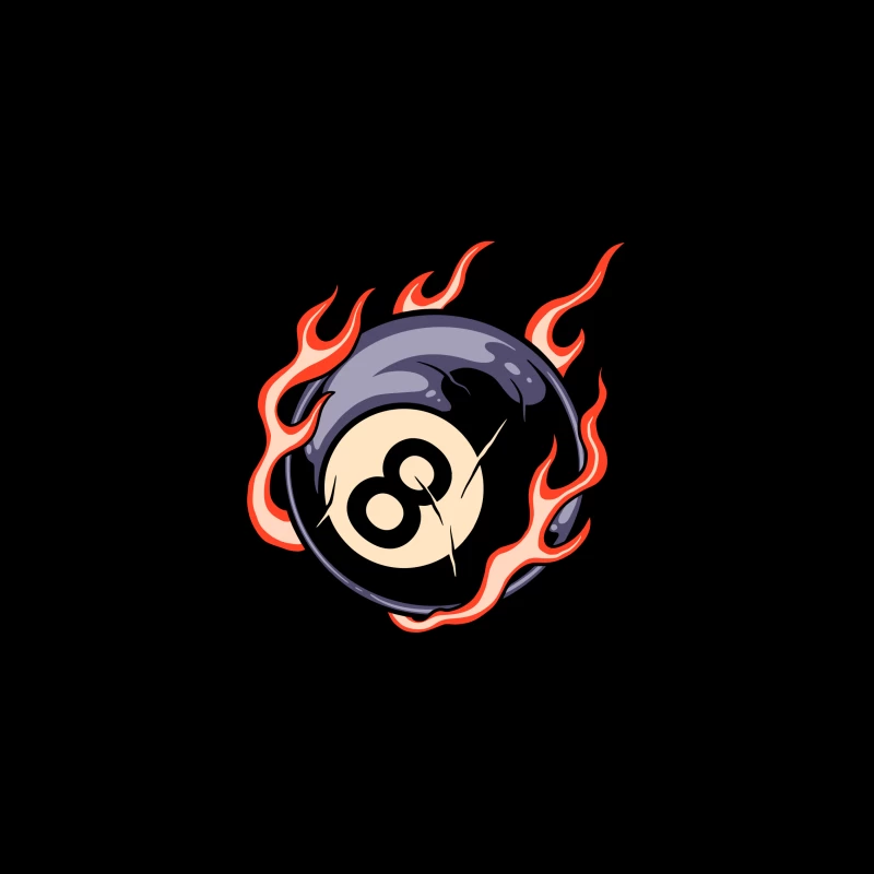 Flaming Eight Ball Illustration iPhone Case