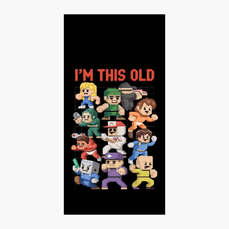 Retro Pixel Art Fighting Game Characters in 8-Bit Style iPhone Case