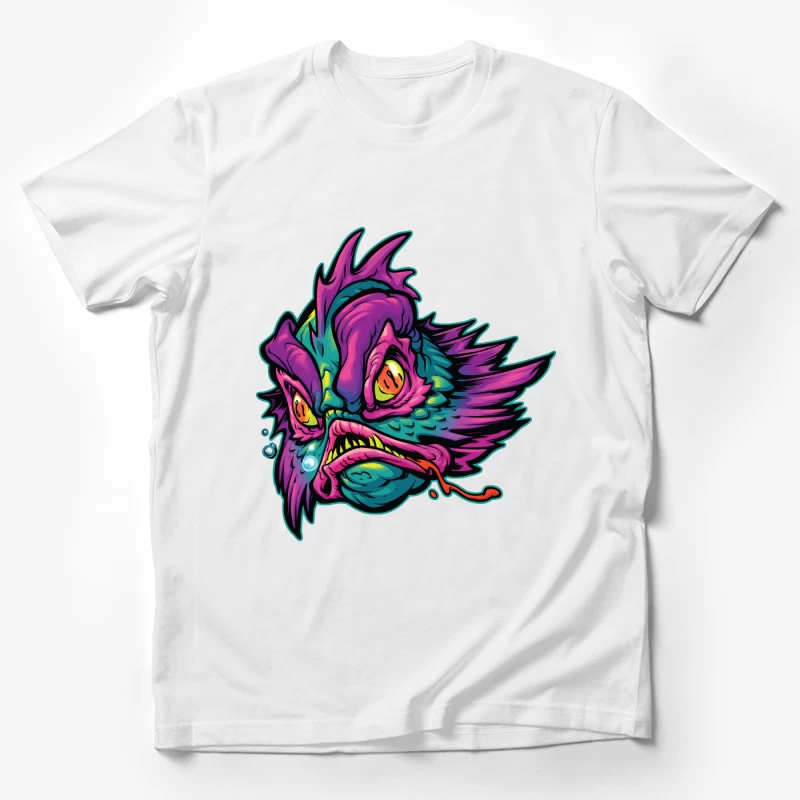 Grotesque Colorful Fish Monster Illustration Male T-Shirt