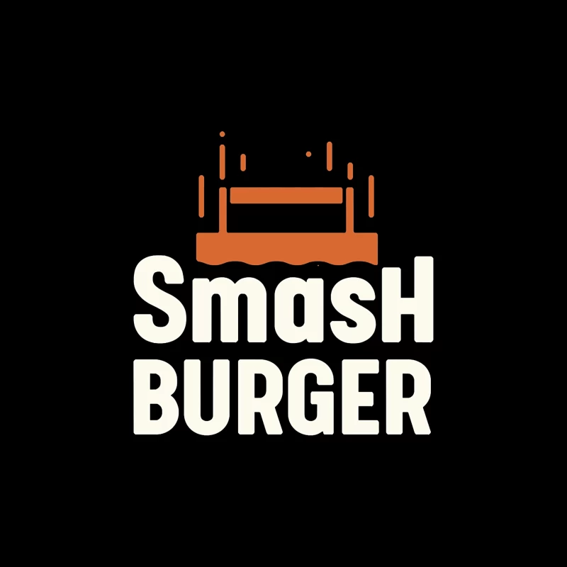 Smash Burger Minimalist Restaurant Logo Design Throw Pillow