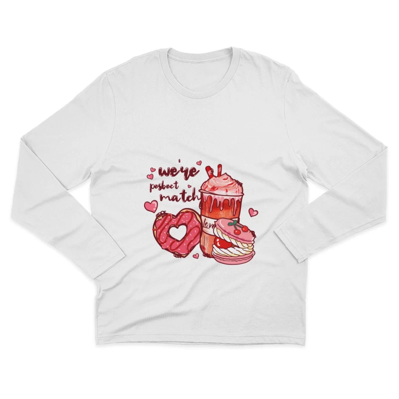 Süßes Paar-Design Herren Langarm T-Shirt