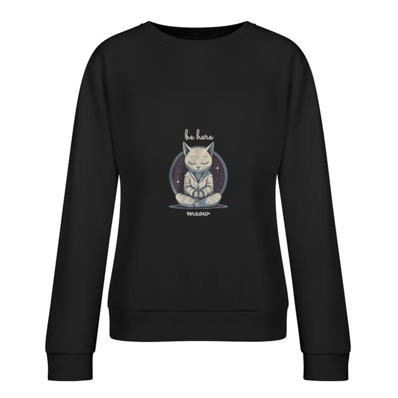 Chat en Méditation dans l'Espace Femme Sweat-shirt à enfiler