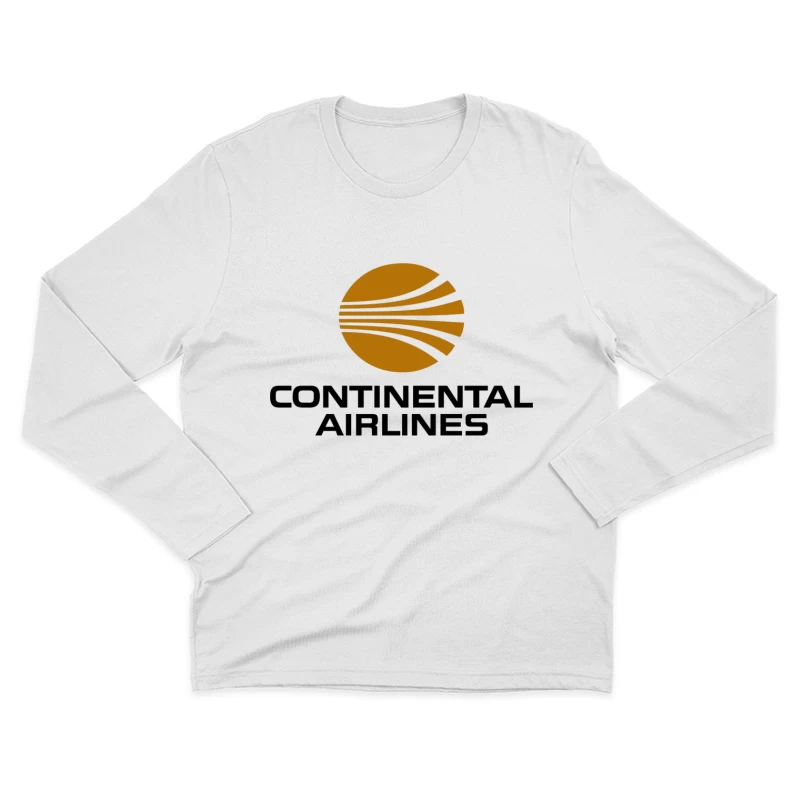 Continental Airlines Vintage Corporate Logo with Gold Globe Design Male Long Sleeve T-Shirt