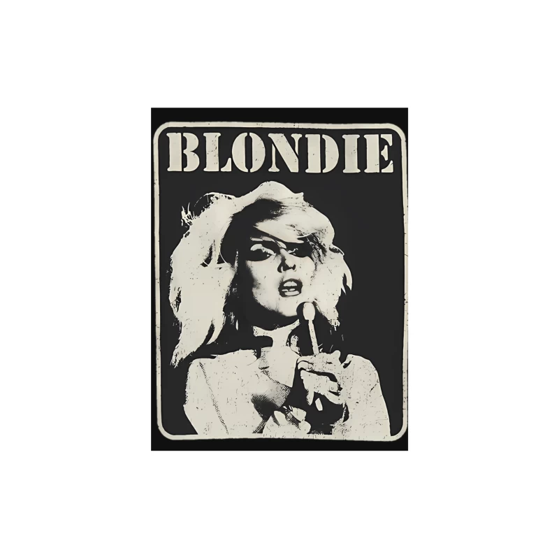 Vintage Black and White Blondie Band Promotional Poster Throw Pillow