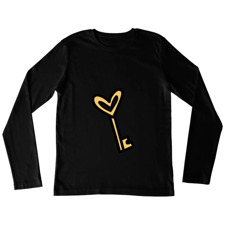 Clé en forme de cœur dessinée Femme Manches Longues T-Shirt